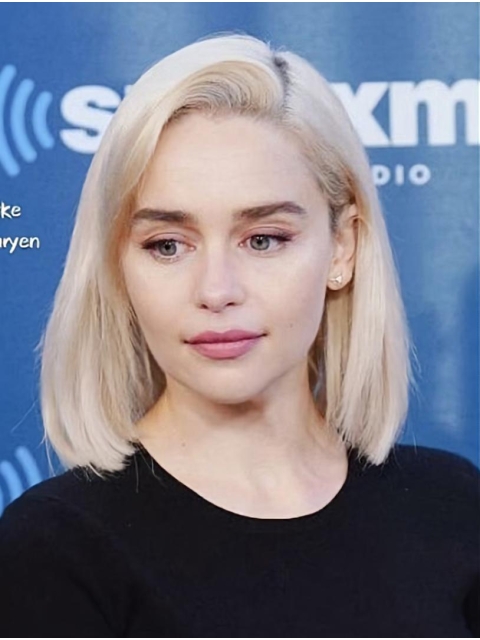 Straight 12" Chin Length Grey Synthetic Emilia Clarke Wigs