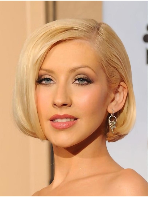 10" Lace Front Chin Length Blonde Bobs Christina Aguilera Wigs