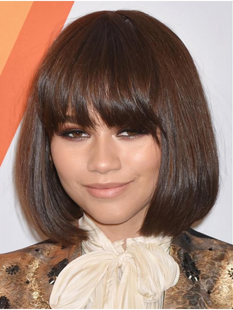 Lace Front 12" Straight Chin Length Bobs Zendaya Wigs