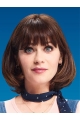 12" Capless Chin Length Synthetic Straight Zooey Deschanel Wigs