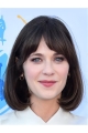 12" Lace Front Chin Length Synthetic Straight Zooey Deschanel Wigs