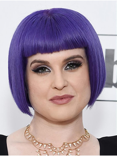 Chin Length Capless Synthetic Straight 10" Kelly Osbourne Wigs