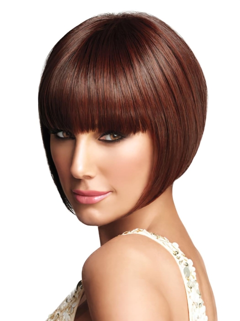 Popular Auburn Straight Chin Length Bob Wigs