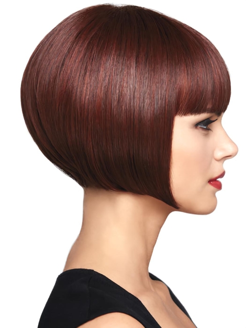 Popular Auburn Straight Chin Length Bob Wigs