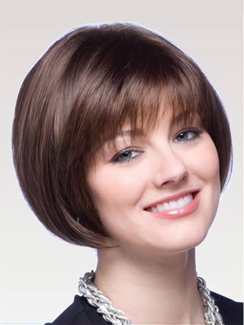 Hairstyles Auburn Straight Chin Length Bob Wigs