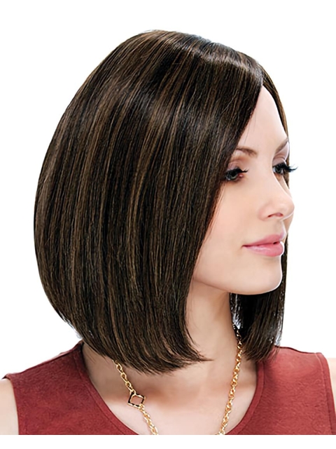 Style Brown Straight Chin Length Bob Wigs