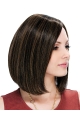 Style Brown Straight Chin Length Bob Wigs