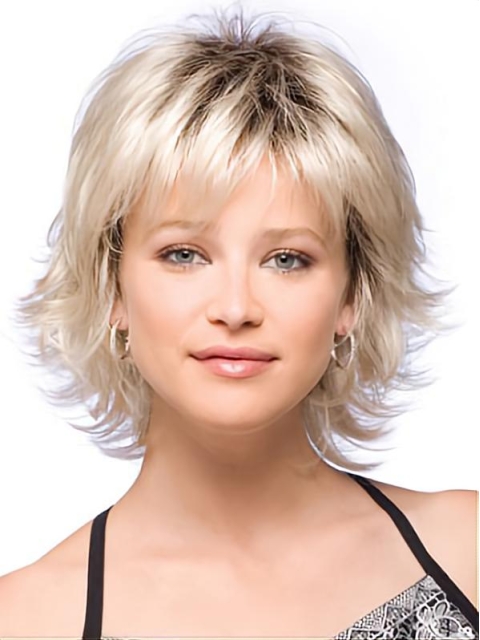 Durable Blonde Straight Chin Length Wigs For Cancer