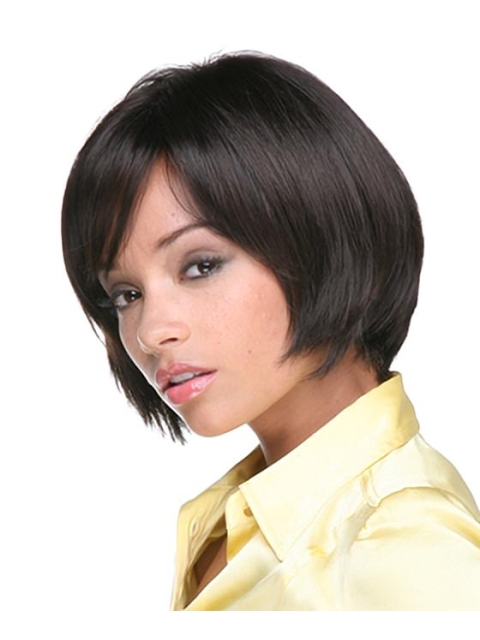 Easeful Black Straight Chin Length African American Wigs