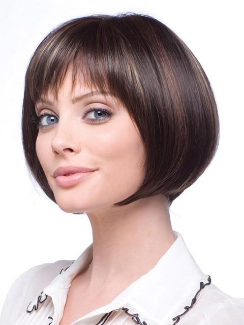 Trendy Lace Front Straight Chin Length Wigs For Cancer