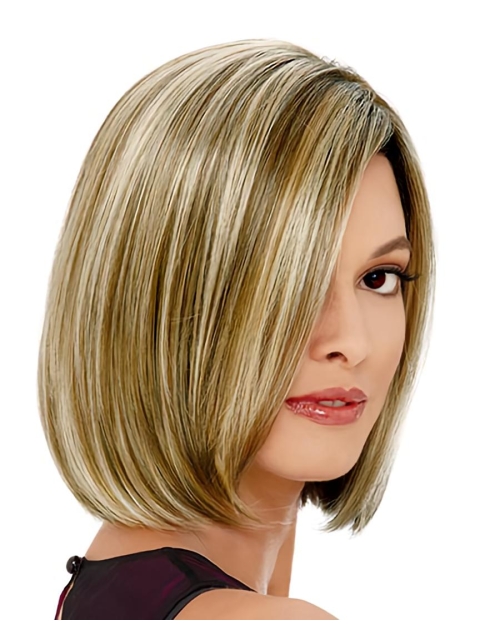 Fashionable Blonde Straight Chin Length Bob Wigs