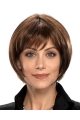 Mature Brown Straight Chin Length Petite Wigs