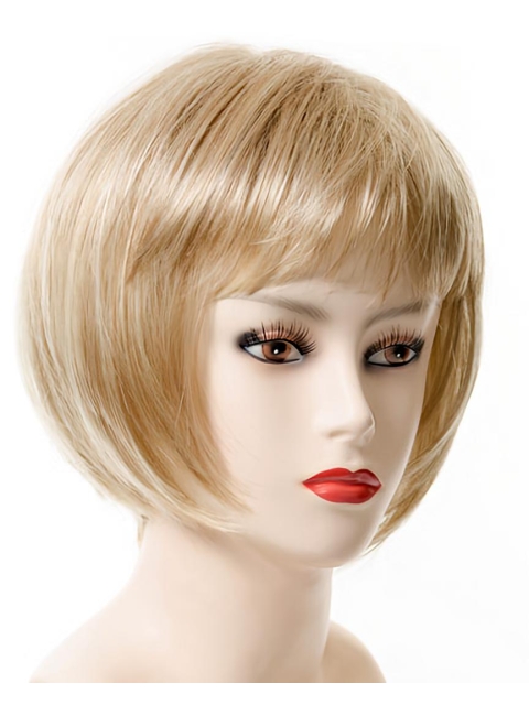 Mature Brown Straight Chin Length Petite Wigs