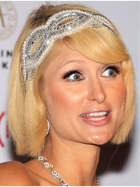 Comfortable Blonde Straight Chin Length Paris Hilton Wigs