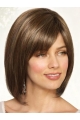 Popular Brown Chin Length Straight Wigs For Cancer