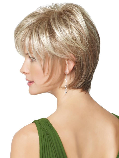 Synthetic Blonde Straight Refined Short Wigs