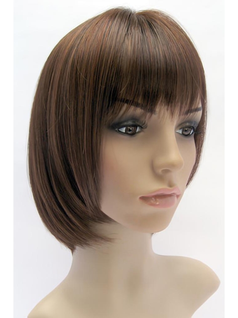 Fashionable Auburn Straight Chin Length Kids Wigs