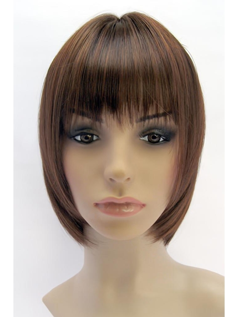 Fashionable Auburn Straight Chin Length Kids Wigs