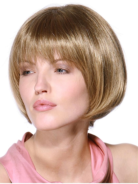 Online Blonde Straight Chin Length Remy Human Lace Wigs