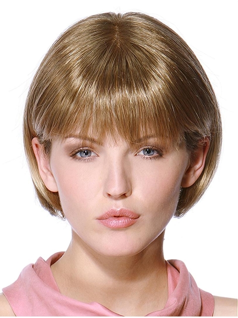 Online Blonde Straight Chin Length Remy Human Lace Wigs