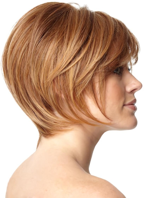 Pleasing Auburn Straight Chin Length Wigs For Cancer