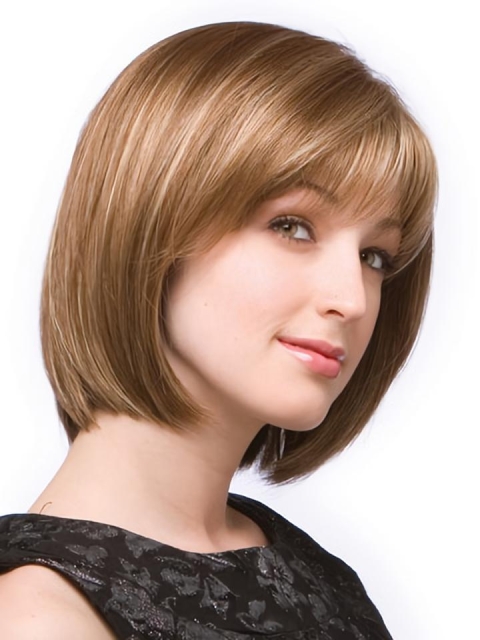 Easeful Blonde Monofilament Chin Length Wigs For Cancer