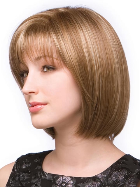 Easeful Blonde Monofilament Chin Length Wigs For Cancer