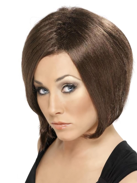 Fashion Brown Straight Chin Length Bob Wigs