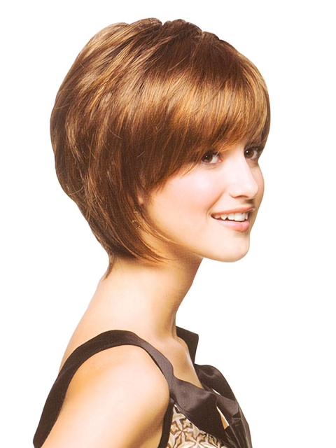 Fashionable Auburn Straight Chin Length Bob Wigs