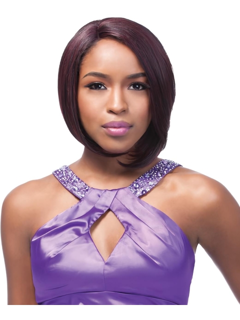 Fashionable Auburn Straight Chin Length African American Wigs