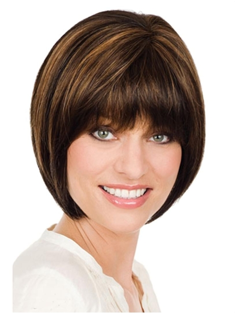 Fashion Monofilament Straight Chin Length Lace Wigs