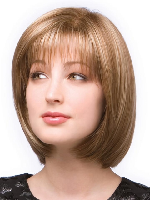 Wholesome Monofilament Straight Chin Length Bob Wigs