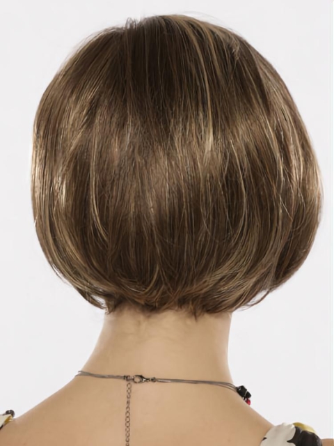 Ideal Brown Straight Chin Length Bob Wigs