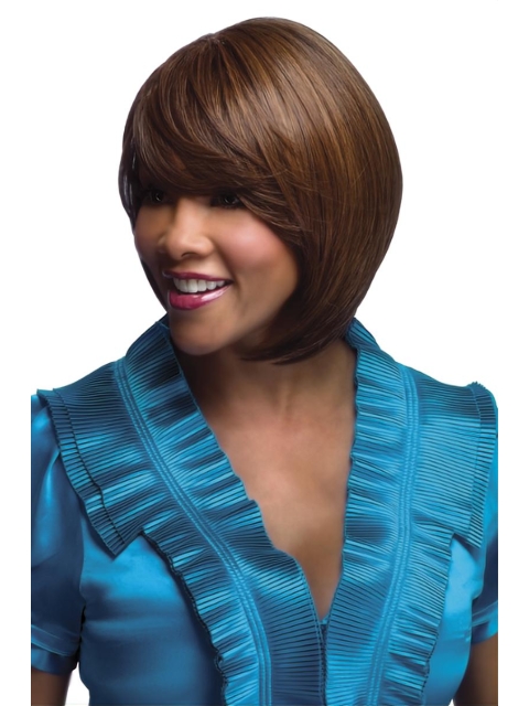 Comfortable Auburn Straight Chin Length African American Wigs