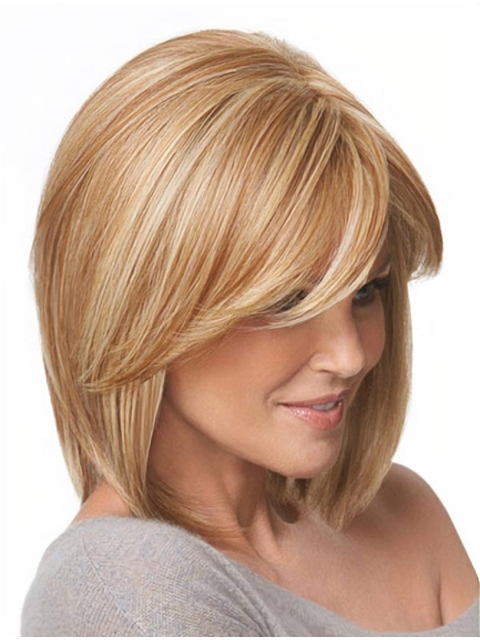 Elegant Blonde Monofilament Chin Length Lace Wigs