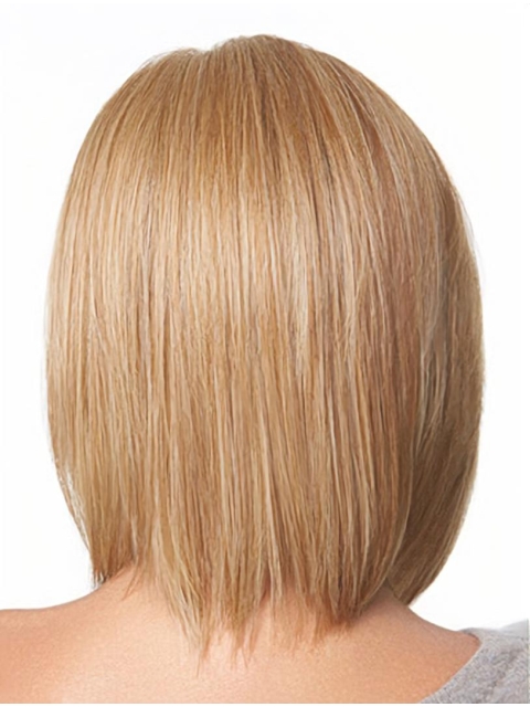 Elegant Blonde Monofilament Chin Length Lace Wigs