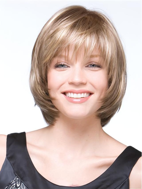 Tempting Blonde Straight Chin Length Bob Wigs