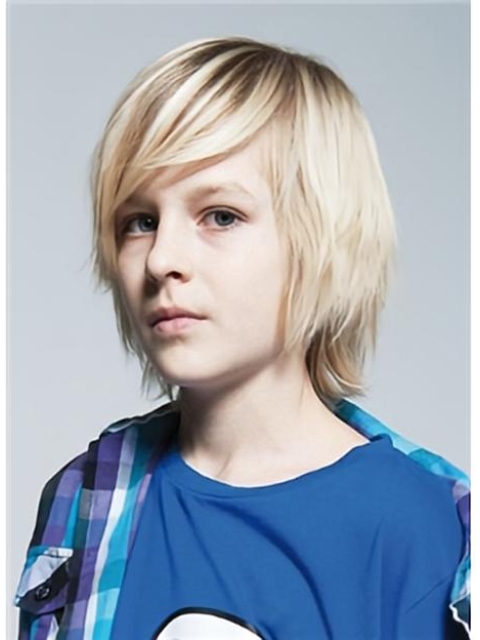 Blonde Straight Chin Length Kids Wigs