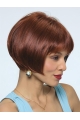 Refined Red Straight Chin Length Bob Wigs