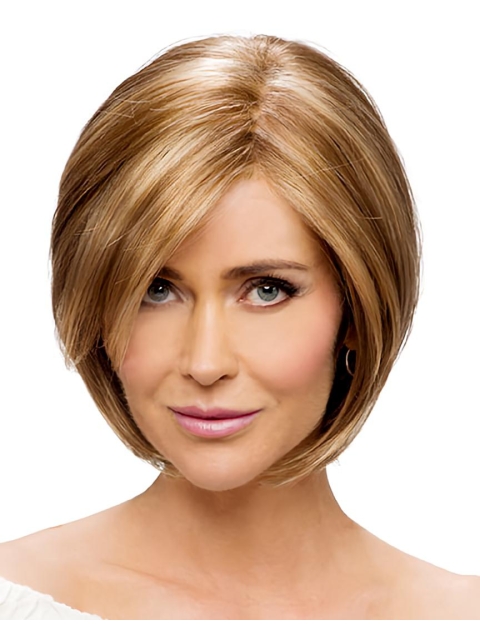 Sleek Blonde Monofilament Chin Length Petite Wigs