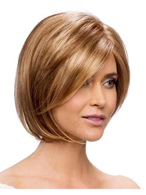 Sleek Blonde Monofilament Chin Length Petite Wigs