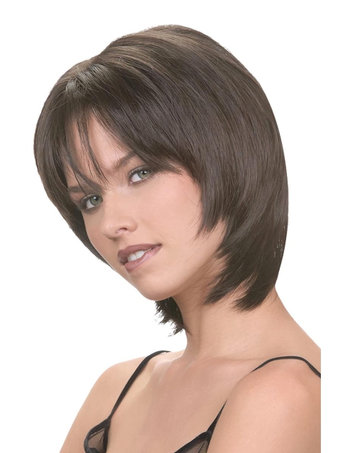 Flexibility Brown Straight Chin Length Bob Wigs