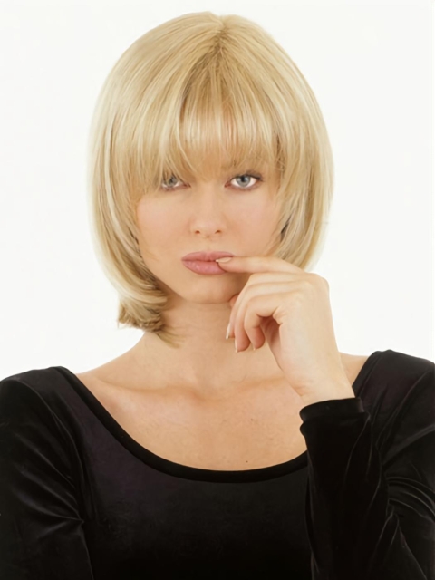 Hairstyles Blonde Monofilament Chin Length Lace Wigs