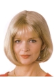 Mature Blonde Monofilament Chin Length Bob Wigs