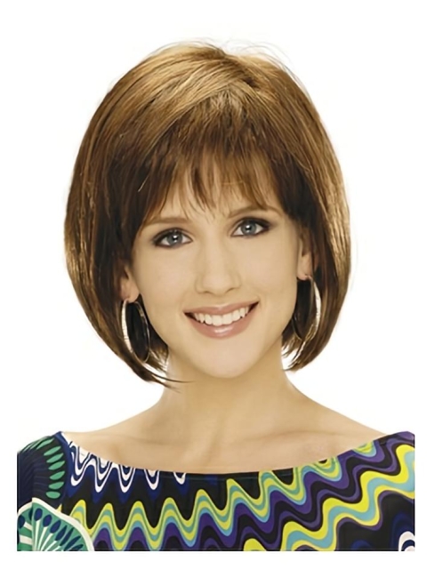 Comfortable Blonde Straight Chin Length Bob Wigs