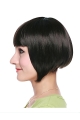 Trendy Black Straight Chin Length Bob Wigs