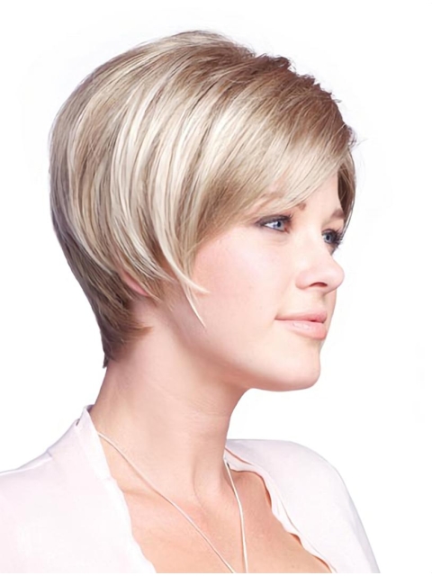 Gentle Brown Straight Chin Length Glueless Lace Front Wigs