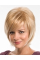 Mature Blonde Straight Chin Length Synthetic Wigs