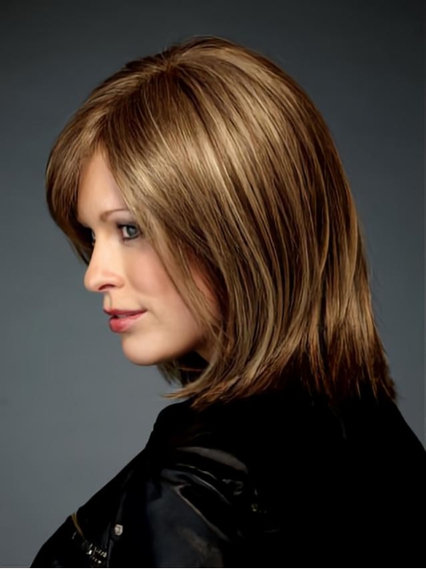 Online Brown Straight Chin Length Bob Wigs