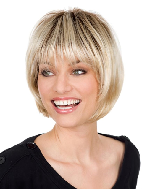 Radiant Blonde Monofilament Chin Length Wigs